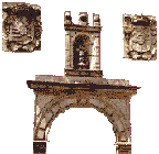 Puerta y escudos